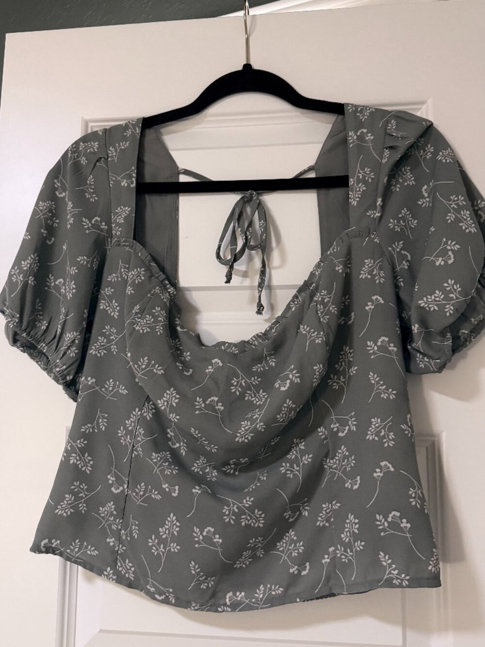 Green Floral Blouse